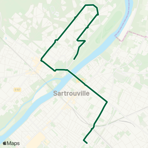 Argenteuil - Boucles de Seine Eugène Adam↔︎Lycée Evariste Galois map