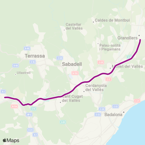 Rodalies Martorell Central - Granollers Centre map