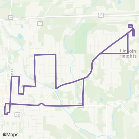 Richland County Transit Wayne St. / Ashland Rd map