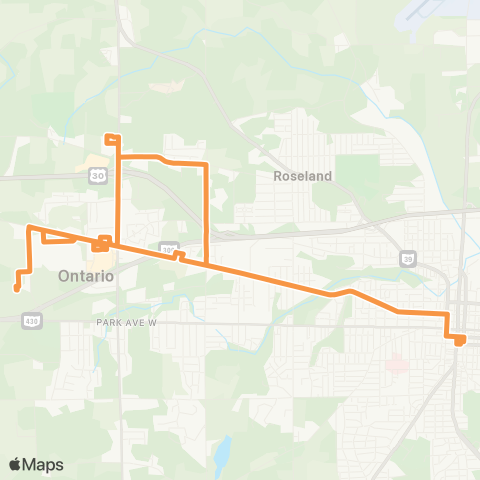 Richland County Transit West Fourth St map