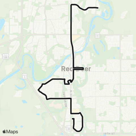 RDT Day 2 - Santa Bus - Red Deer Transit map