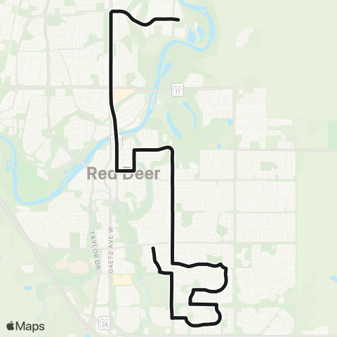 RDT Day 3 - Santa Bus - Red Deer Transit map