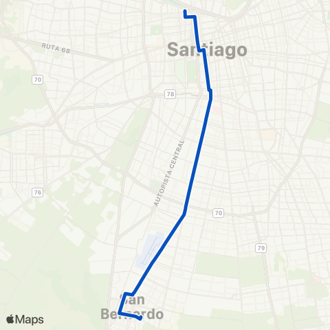 Red Santiago - San Bernardo map