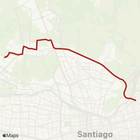 Red Quilicura - (M) Tobalaba map