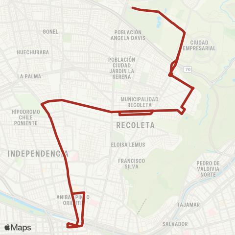 Red El Salto - Mapocho map