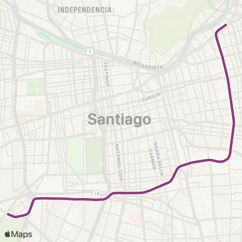 Metro Cerrillos - Los Leones map