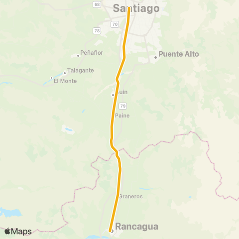 Metro Tren Rancagua - Estación Central map