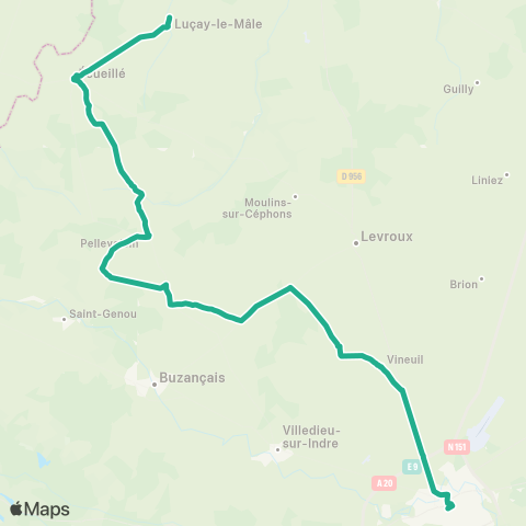 Rémi 36 Luçay-le-Mâle - Écueillé - Châteauroux map