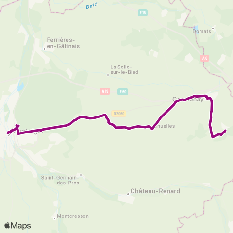 Rémi 45 Montargis - Courtenay map