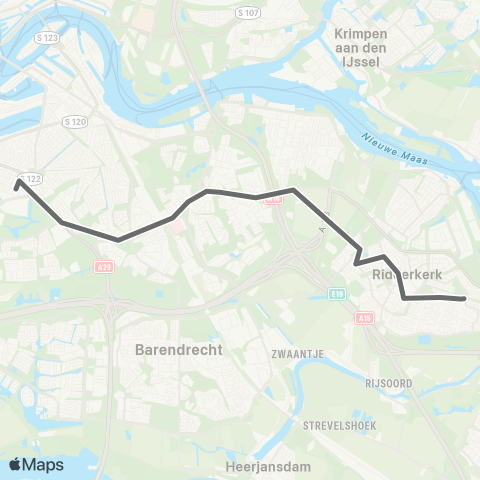 RET Zuidplein - Ridderkerk map