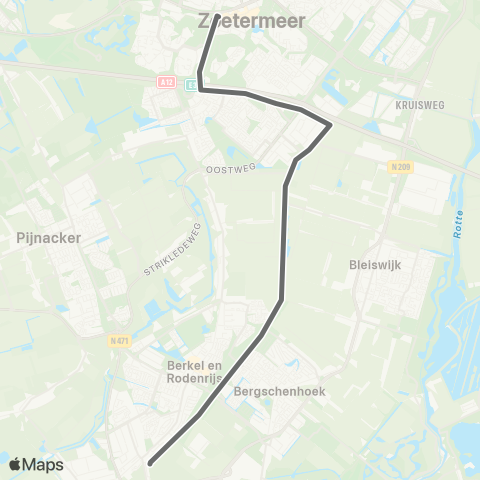 RET Zoetermeer Centrum West - Rodenrijs Metro map