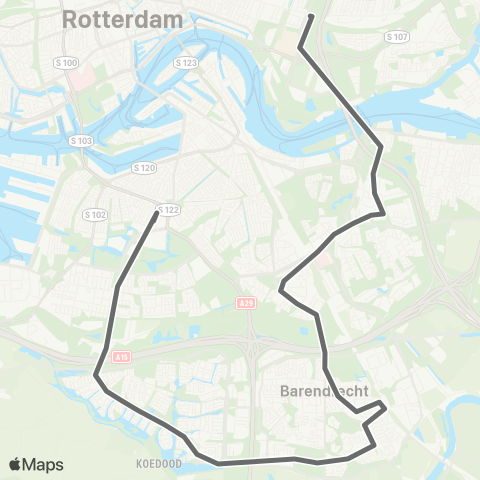 RET Zuidplein - Barendrecht - Kralingse Zoom map