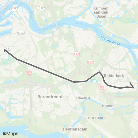 RET Zuidplein - Ridderkerk Drievliet map