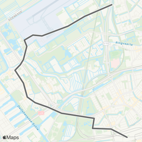 RET Centraal Station - Rotterdam Airport map