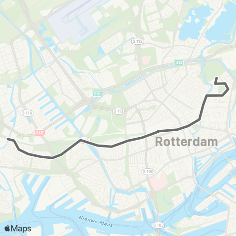 RET Station Schiedam - Centraal Station - Crooswijk map