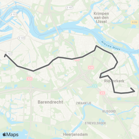 RET Zuidplein - Ridderkerk Drievliet map