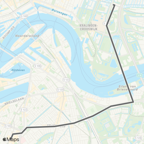 RET Zuidplein - Kralingse Zoom map