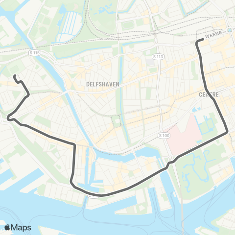 RET Spangen - Rotterdam Centraal map