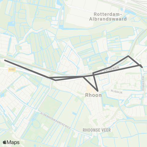 RET Poortugaal - Rhoon map