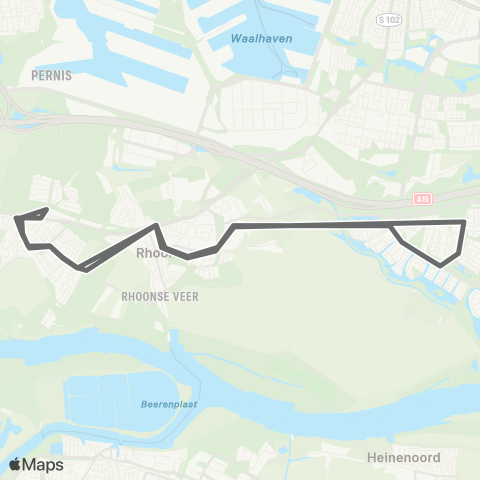 RET Poortugaal - Rhoon - Portland map