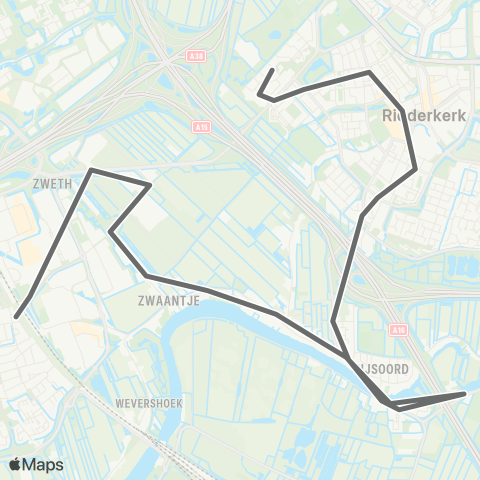 RET Barendrecht Middenbaan - Ridderkerk West map