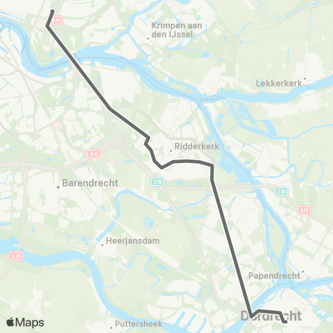 RET Kralingse Zoom - Dordrecht map