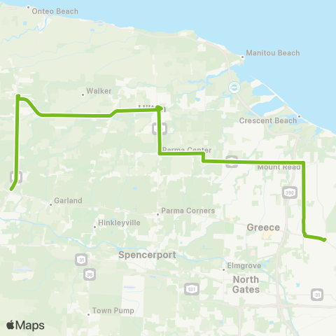 RTS Hilton / Hamlin Commuter map