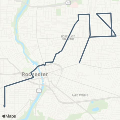 RCSD Special N Goodman-Portland / Genesee map