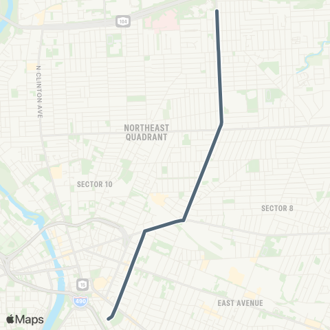 RCSD Special N Goodman-Portland / Monroe map