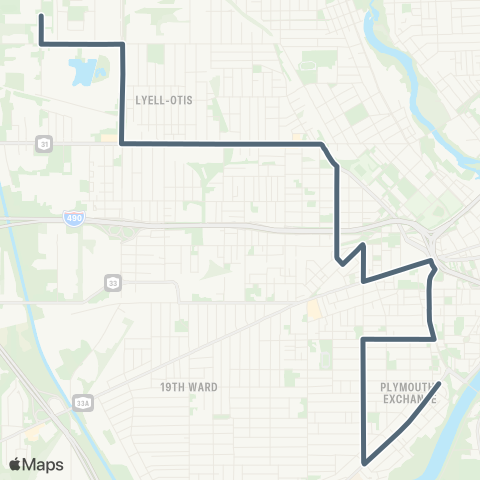 RCSD Special Mayors Hgts-Plymth / Colfax map