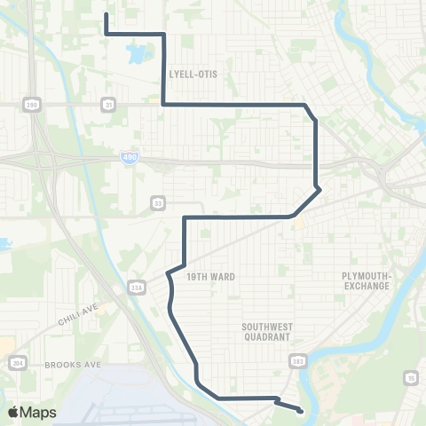 RCSD Special 19th Ward NW / Colfax map