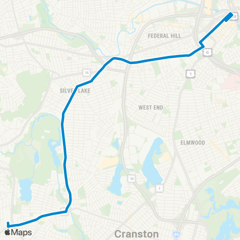 RIPTA Dyer Ave / Pocasset Ave map