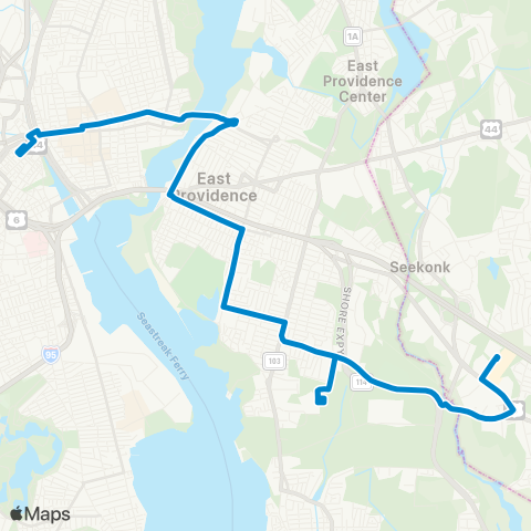 RIPTA Wampanoag Mall / Seekonk Square map