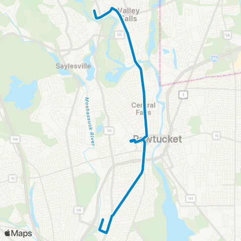 RIPTA Broad St / Pawtucket Ave (Pawtucket) map