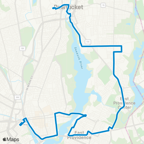 RIPTA Beverage Hill Ave (E Providence & Pawtucket) map