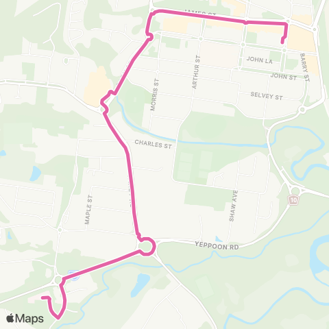 Translink Rockhampton-Yeppoon Yeppoon Hospital map