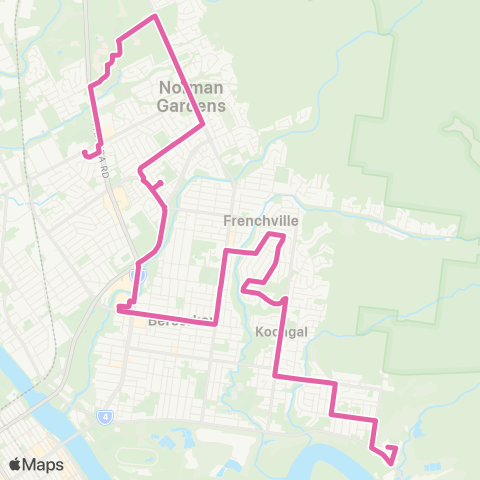 Translink Rockhampton-Yeppoon Lakes Creek - CQU via Stockland map