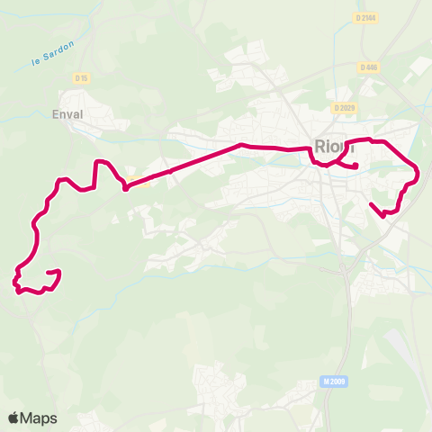 RLV Mobilités Volvic Gustave Roghi - Riom Émile Pons map