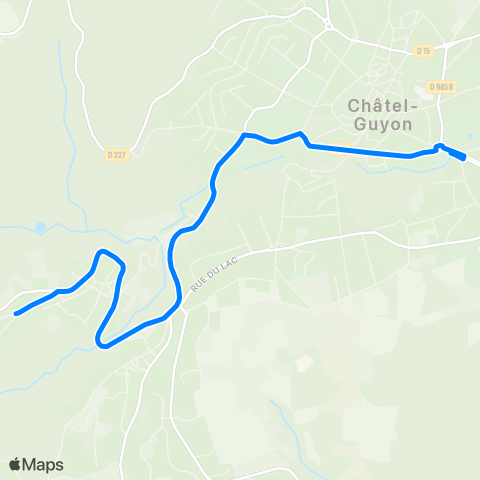 RLV Mobilités Châtel-Guyon Chemin des Gîtes - Châtel-Guyon Collège Champclaux map