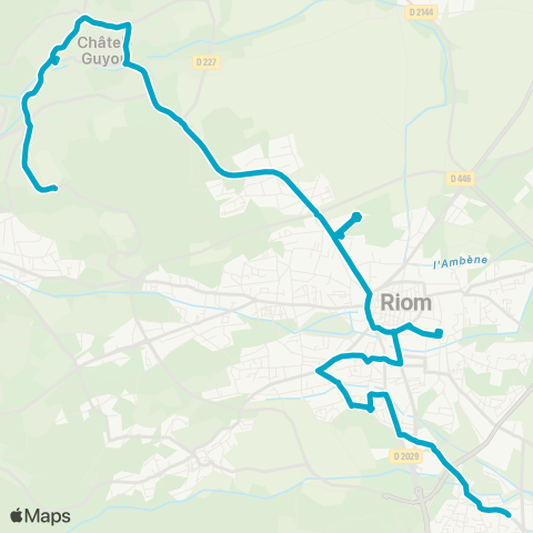 RLV Mobilités Châtel-Guyon St Hippolyte - Ménétrol Les Roses map