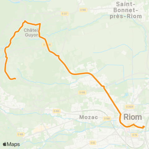 RLV Mobilités Châtel-Guyon La Croze - Camping map