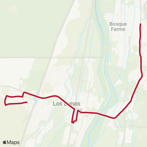 Rio Metro Los Lunas, Peralta, Bosque Farms map