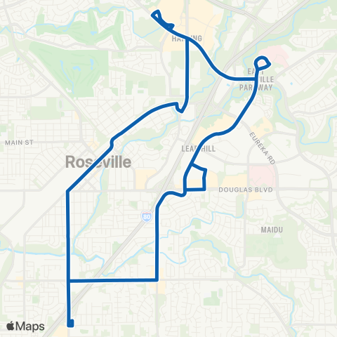 Roseville Transit Route B map