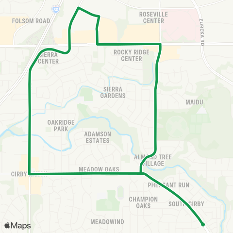 Roseville Transit Route C map