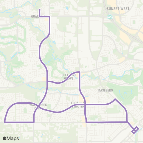 Roseville Transit Route D map