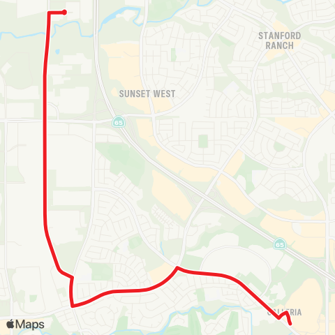 Roseville Transit Route S map