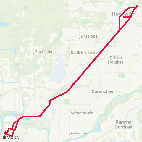 Roseville Transit Commuter 10 map