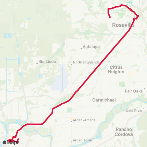 Roseville Transit Commuter 2 map