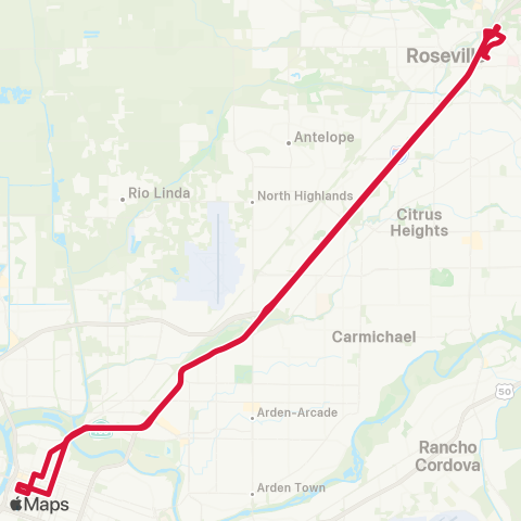 Roseville Transit Commuter 5 map