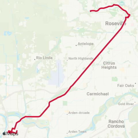 Roseville Transit Commuter 8 map